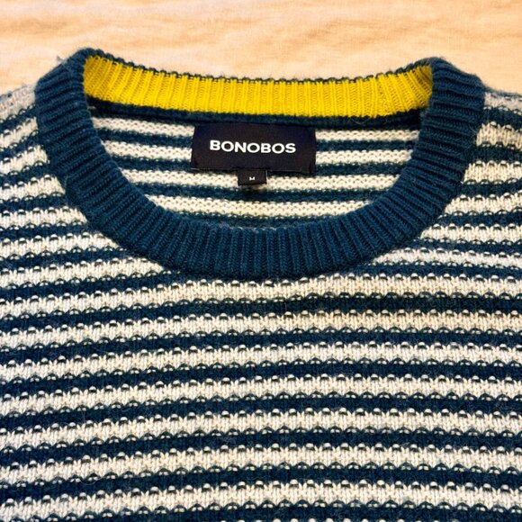 Bonobos Men’s Striped Merino Alpaca Blend Crewneck Sweater M - Picture 3 of 8